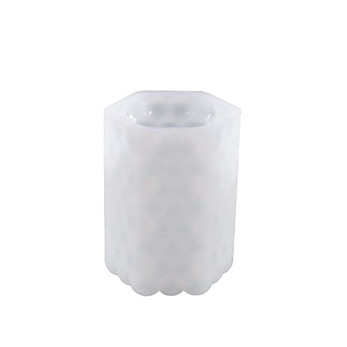 DQZRTUECA Silikon Zylinder Hexagonal Spalte Kerze Form Transparent Weiß Mehrere Größen(2) von DQZRTUECA
