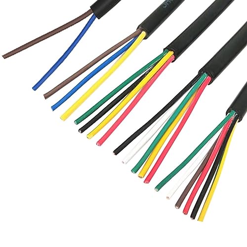 DQZRTUECA Silikon-isolierter verzinnter Kupferdraht, 2–8 Adern, AWG 10–25, Temperaturbereich –60 °C bis 180 °C(3cores,18AWG(0.75mm2)) von DQZRTUECA