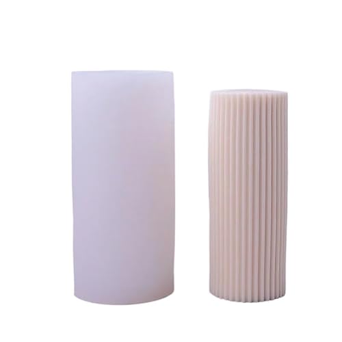 DQZRTUECA Silikonform for Kerzenseifen, gestreift, Zylinderform, 13,8 x 6,4 cm(1) von DQZRTUECA