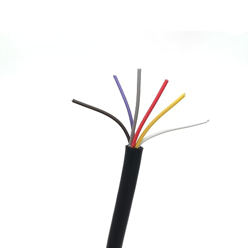 DQZRTUECA Silikonkautschuk-isoliertes Kupferkabel 0,3–6,0 mm2, 2–6 Adern, 450 V/750 V, -60 bis +200 °C(6 Cores,Square 0.3mm) von DQZRTUECA