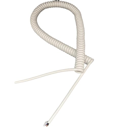 DQZRTUECA Spring Spiral Power Verlängerungskabel， 4-adriges, weißes Signalfederkabel, hochelastischer Draht, Teleskop-Spiralkabel, 24 AWG, 0,2 mm2(Stretch 6 Meter) von DQZRTUECA
