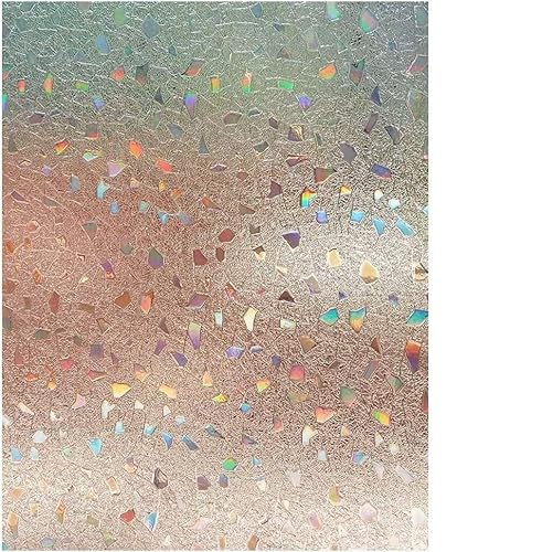 DQZRTUECA Statische Haftfolie for Glas, Sichtschutz, mattiert, gebeizt, 3D-Schutt-Design, mehrere Größen(45x200cm) von DQZRTUECA