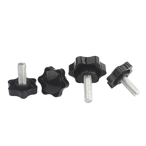 DQZRTUECA Sterngriffe Außengewinde-Klemmschraube, Sternförmige Rändelschraube M4 M5 M6 M8 M10 M12 Kunststoffgriff Pflaume Handfestziehen Schraube Anziehen Muttern(60mm (2pcs)-M8 (Head 38mm)) von DQZRTUECA