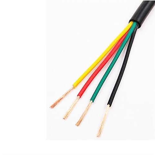 DQZRTUECA Stromkabel aus verzinntem Kupfer mit Silikonkautschukmantel, 2 Meter, 2–8 Adern, 11–25 AWG(4 Cores,24AWG(0.2mm2)) von DQZRTUECA