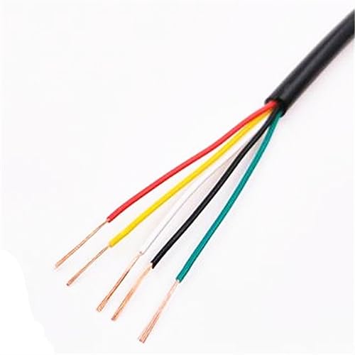 DQZRTUECA Stromkabel aus verzinntem Kupfer mit Silikonkautschukmantel, 2 Meter, 2–8 Adern, 11–25 AWG(5 Cores,18AWG(0.75mm2)) von DQZRTUECA