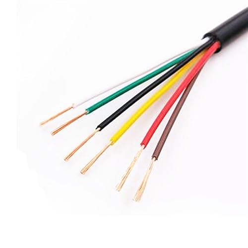 DQZRTUECA Stromkabel aus verzinntem Kupfer mit Silikonkautschukmantel, 2 Meter, 2–8 Adern, 11–25 AWG(6 Cores,15AWG(1.5mm2)) von DQZRTUECA
