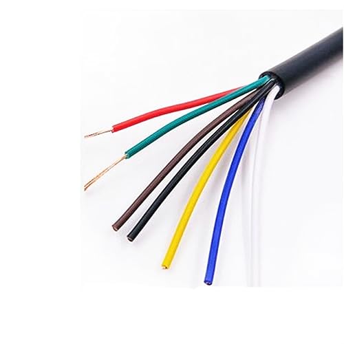 DQZRTUECA Stromkabel aus verzinntem Kupfer mit Silikonkautschukmantel, 2 Meter, 2–8 Adern, 11–25 AWG(7 Cores,25AWG(0.15mm2)) von DQZRTUECA