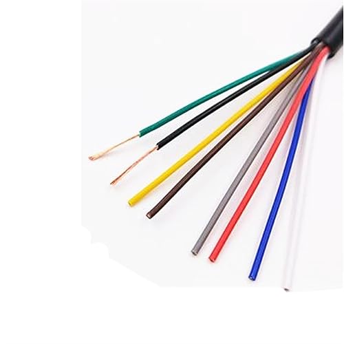DQZRTUECA Stromkabel aus verzinntem Kupfer mit Silikonkautschukmantel, 2 Meter, 2–8 Adern, 11–25 AWG(8 Cores,18AWG(0.75mm2)) von DQZRTUECA