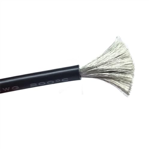 DQZRTUECA Trunking-Anschluss Loom Silikon verzinnte Kupfer elektrische Leitung 14–26 AWG Rot Schwarz(Black,10meter 20 AWG) von DQZRTUECA