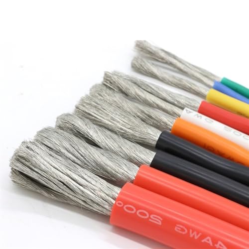 DQZRTUECA Trunking Solid Heat Resistant Kupfer Silikon Draht Multicolor 10-30AWG 1-5 Meter(White,1Meter 20AWG) von DQZRTUECA