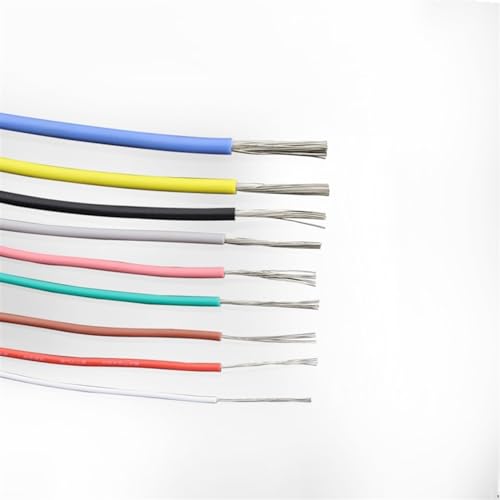 DQZRTUECA Trunking Solid Silicone Insulated Copper Wire 3KV UL3239 DIY Multicolor Multiple Sizes(Yellow,5 Meters 28AWG) von DQZRTUECA