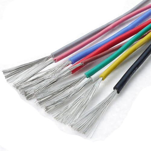 DQZRTUECA UL3239 Kabelkanal, verzinntes Kupfer, Silikon, Elektrokabel, 3000 V, 14–18 AWG, 2–5 m, mehrfarbig(Black,5meter 14 AWG) von DQZRTUECA