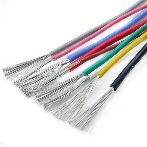 DQZRTUECA UL3239 Verzinnter Kupferdraht mit Silikonisolierung, 3000 V, 20–24 AWG, 2–5 m, mehrfarbig(Yellow,5meter 20 AWG) von DQZRTUECA
