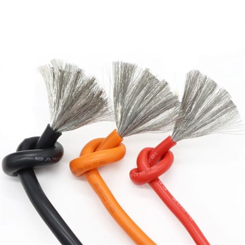 DQZRTUECA Verzinnter Kupfer-Silikondraht, 600 V, -60 °C bis 200 °C, mehrere AWG-Größen, mehrfarbig, 1 Meter(Yellow,14AWG) von DQZRTUECA