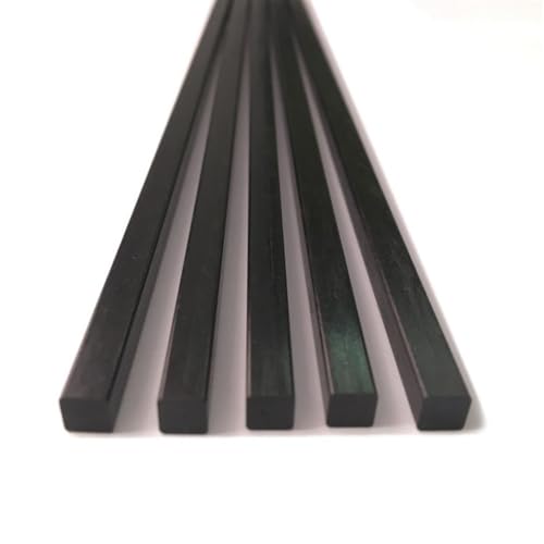DQZRTUECA Vierkantstangen aus Kohlefaser, 5er-Pack, 200 mm Länge, mehrere Größen(3x3mm) von DQZRTUECA