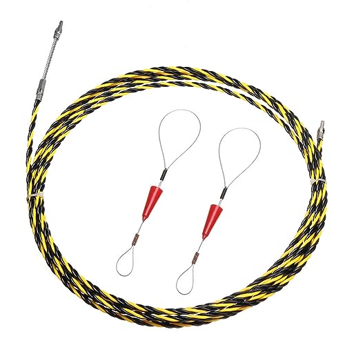 Elektrischer Kabelabzieher Drahtführung, Elektrischer Draht 6mm Lauf Puller Einfädler Kabel Push Puller Gelb Schwarz 5M-50M(50M) von DQZRTUECA