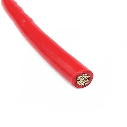 Flexibler Kupferlitzendraht, Trunking Kupfer-PVC-Stromkabel 2 Meter 450 V/700 V Mehrfarbig Mehrere AWG-Größen(Red,8AWG - 10mm2) von DQZRTUECA