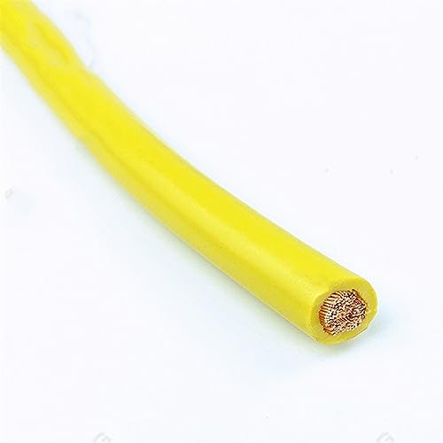 Flexibler Kupferlitzendraht, Trunking Kupfer-PVC-Stromkabel 2 Meter 450 V/700 V Mehrfarbig Mehrere AWG-Größen(Yellow,6AWG - 16mm2) von DQZRTUECA