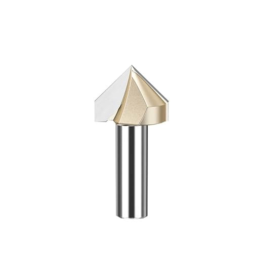 V Nut Spirale verjüngt Fräser, 6,35 mm 12,7 mm Schaft 90 Grad V-Nut Router Bit for Holz MDF Aluminium Kunststoffe mehrere Größen(V00114) von DQZRTUECA
