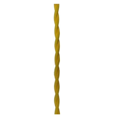 Verdrilltes elektrisches Kabel, Textilisoliertes 2-adriges 0,75-mm-Beleuchtungskabel, 300 V, mehrfarbig, mehrere Größen(Yellow,10meter 2 Core) von DQZRTUECA