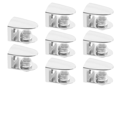 Verstellbare Glasregalhalterungen Klammern, Glasklemmen Halterung Clip Zinklegierung Silber 8 Stück for Treppenhandlauf Balustrade Wandmontage von DQZRTUECA