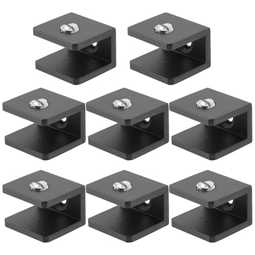 Verstellbare Glasregalhalterungen Klammern, Glasklemmen Halterungen 10er Pack for Regal Partition Schreibtisch Wandmontage Mehrere Größen(1.9x1.8cm) von DQZRTUECA