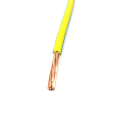 Flexible Kupferlitze, BVR PVC-isoliertes elektrisches Kabel mit massivem Kupferkern, 450 V/750 V, mehrfarbig, mehrere Größen(Yellow in Green,16AWG 1.5mm2) von DQZRTUECA