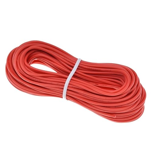 Verzinnte elektrische Kupferlitze, Trunking Solid UL1007 24AWG DIY Elektrischer Anschlussdraht 300V 80c 10 Meter Multicolor(Red) von DQZRTUECA