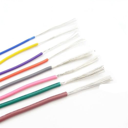 Verzinnte elektrische Kupferlitze, UL1007 Massiv verzinntes Kupfer PVC-isoliertes elektronisches Kabel, mehrfarbig, mehrere Größen(Green,5meter 22 AWG) von DQZRTUECA
