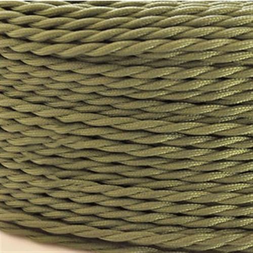 Vintage Braided Flex Cable, 2-adriges Elektrokabel, 0,75 mm², for Pendelleuchten und Geräteschweißen, mehrfarbig, mehrere Größen(Dark Green,5meter) von DQZRTUECA