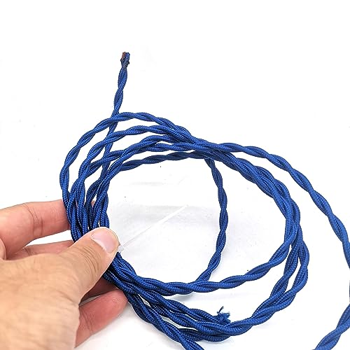 Vintage Braided Flex Cable, 2x0.75mm elektrischer Draht for Pendelleuchte Multicolor Mehrfachgrößen(Blue,100m) von DQZRTUECA