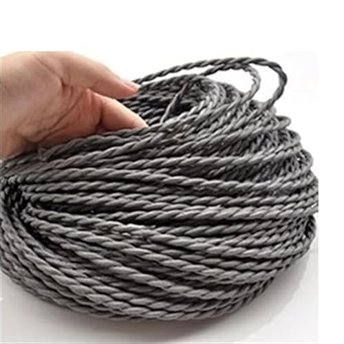 Vintage Braided Flex Cable, Hängelampe Litze 2 Kern Twisted 18/20AWG 2 * 0,75mm Multicolor Mehrere Größen(Grey,10m) von DQZRTUECA