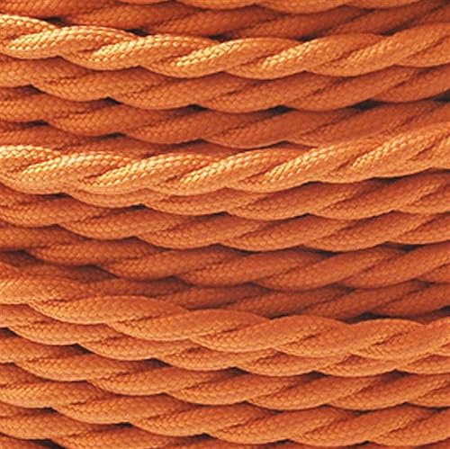 Vintage Braided Flex Cable, Hängelampe Litze 2 Kern Twisted 18/20AWG 2 * 0,75mm Multicolor Mehrere Größen(Orange,1m) von DQZRTUECA