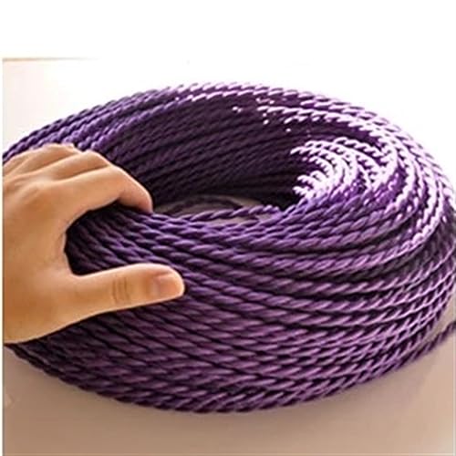 Vintage Braided Flex Cable, Hängelampe Litze 2 Kern Twisted 18/20AWG 2 * 0,75mm Multicolor Mehrere Größen(Purple,10m) von DQZRTUECA