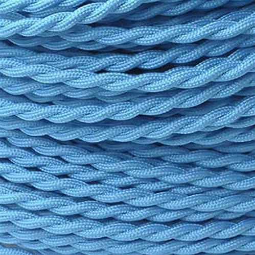 Vintage Braided Flex Cable, Hängelampe Litze 2 Kern Twisted 18/20AWG 2 * 0,75mm Multicolor Mehrere Größen(Sky Blue,10m) von DQZRTUECA
