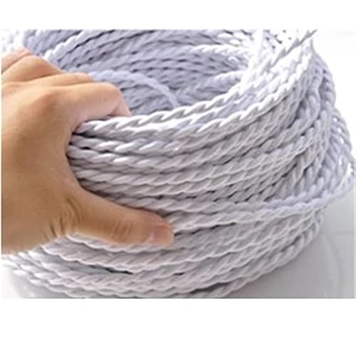 Vintage Braided Flex Cable, Hängelampe Litze 2 Kern Twisted 18/20AWG 2 * 0,75mm Multicolor Mehrere Größen(White,10m) von DQZRTUECA
