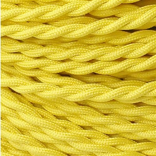 Vintage Braided Flex Cable, Hängelampe Litze 2 Kern Twisted 18/20AWG 2 * 0,75mm Multicolor Mehrere Größen(Yellow,1m) von DQZRTUECA