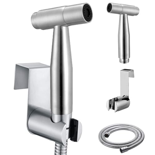 Handbrause für Bidet-Toilette, Badezimmer, mit Federschlauch, Wandhalterungs-Set, Closestool, Hockpfanne, Wasserblume, Bodenreinigungstuch, Windel für Badezimmer-Hygiene mit 1,5 m Schlauch von DQZSY