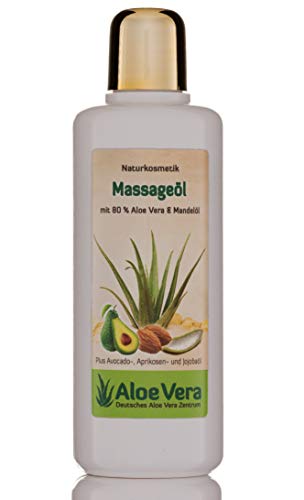 Aloe Vera Massage-Öl, Naturkosmetik mit 80% Aloe Vera (1 x 200 ml) von DR. KIM BEISEL Deutsches Aloe Vera Zentrum