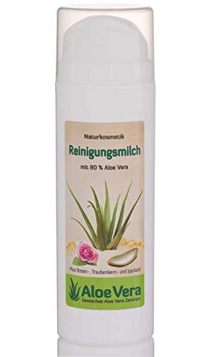 Aloe Vera Reinigungsmilch, Naturkosmetik mit Traubenkern- und Rosenöl und 80% Aloe Vera (1 x 150 ml) von DR. KIM BEISEL Deutsches Aloe Vera Zentrum