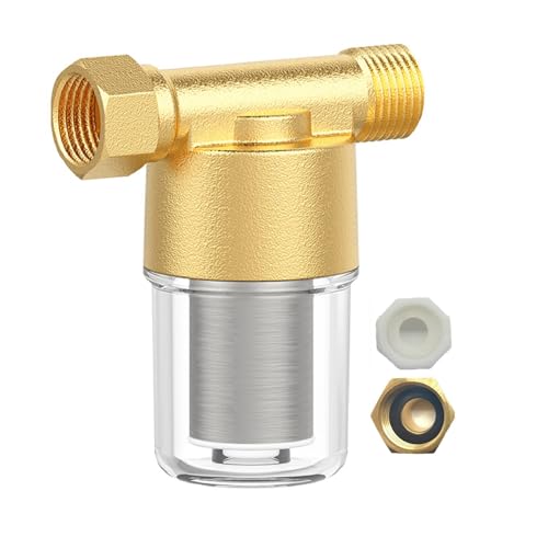 DR. LAWATER 40 Mikron High Flow Messing Inline Sediment Filter Visual Washer Wasserfiltersystem für Waschmaschine Heizung Garten RV Reduziert Kleidung Vergilbung Trockene Haut Wiederverwendbarer von DR. LAWATER