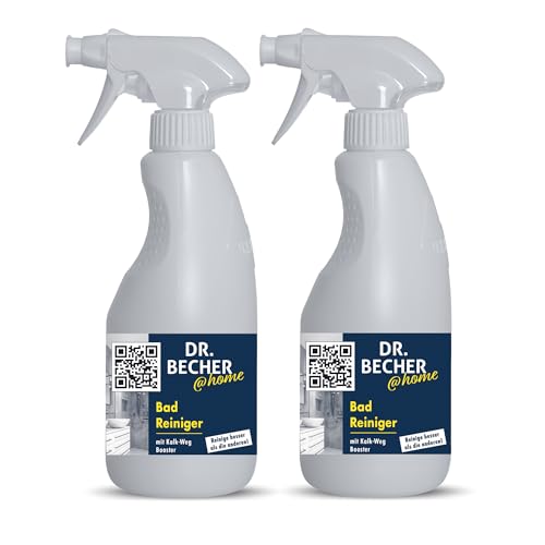 DR.BECHER @home Bad Reiniger - Entfernt Kalk- und Wasserflecken, Seifen- und Schmutzreste mit Abperl-Effekt - Perfekt für Armaturen, Wannen, Waschbecken, Kacheln und Wände 2x 500ml DR.BECHER @home Bad Reiniger - Entfernt Kalk- und Wasserflecken, Seifen- und Schmutzreste mit Abperl-Effekt - Perfekt für Armaturen, Wannen, Waschbecken, Kacheln und Wände 2x 500ml von DR.BECHER
