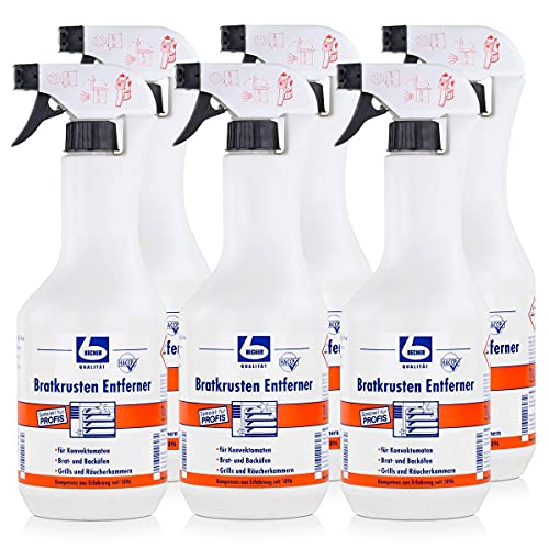 Dr. Becher Bratkrusten Entferner 1 Liter - Geeignet für Grills, Räucherkammern, Brat- und Backöfen & Konvektomaten (6er Pack) von DR.BECHER