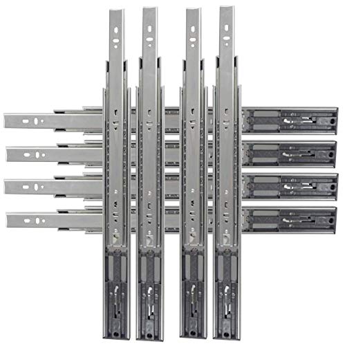 DR.LIPPMANN 4 Paar (8 Stück) Schubladenschienen L= 400mm Push To Open Vollauszüge für Schubladen 45kg Tragkraft H=45 von DR.LIPPMANN