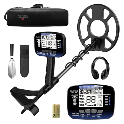 DR.ÖTEK Metalldetektor Profi Set für Erwachsene Anfänger, Aktualisierter 6 Modi Leicht Detektor, 3 Terrain-Modus mit Pinpoint, IP68 wasserdichte Suchspule, Metal Detector Kit mit Zubehör, Blau von DR.ÖTEK