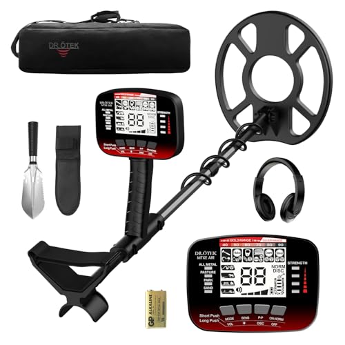 DR.ÖTEK Metalldetektor Profi Set für Erwachsene Anfänger, Aktualisierter 6 Modi Leicht Detektor, 3 Terrain-Modus mit Pinpoint, IP68 wasserdichte Suchspule, Metal Detector Kit mit Zubehör, Rot DR.ÖTEK Metalldetektor Profi Set für Erwachsene Anfänger, Aktualisierter 6 Modi Leicht Detektor, 3 Terrain-Modus mit Pinpoint, IP68 wasserdichte Suchspule, Metal Detector Kit mit Zubehör, Rot von DR.ÖTEK