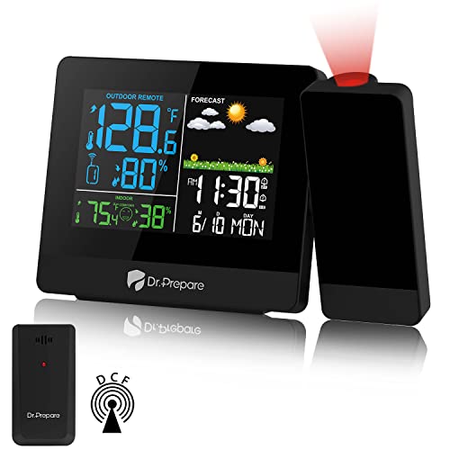 DR.PREPARE Projektionswecker Digitaler Wecker mit Projektion Wetterstation Wecker Projektionsuhr mit Außensensor zeigt Innen- und Außentemperatur für Schlafzimmer Büro Wohnzimmer DR.PREPARE Projektionswecker Digitaler Wecker mit Projektion Wetterstation Wecker Projektionsuhr mit Außensensor zeigt Innen- und Außentemperatur für Schlafzimmer Büro Wohnzimmer von DR.PREPARE