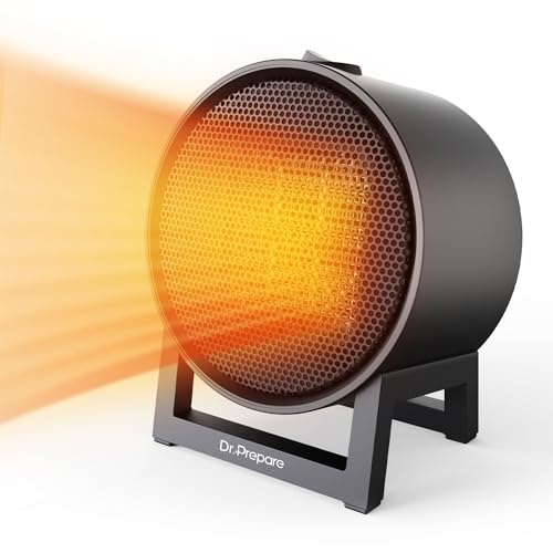 Dr.Prepare Heizlüfter, Mini Heizung mit 2 Heizmodi Schnelles Aufheizen Umkippsicherung & Überhitzungsschutz 600W Tragbare Elektroheizung leiser PTC-Elektroheizer für Schlafzimmer [Energieklasse A+] von DR.PREPARE