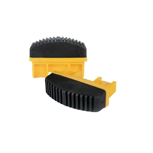 DRABEST - Rutschfeste Leiterfüße für Industrie-Leitern - 82x25x50mm - 2 Stück - mit Gummi Zusatz - Antirutschfüße, Ersatzfüße für Leiter, zum Schutz des Bodens vor Kratzern - Schwarz-Gelb von DRABEST