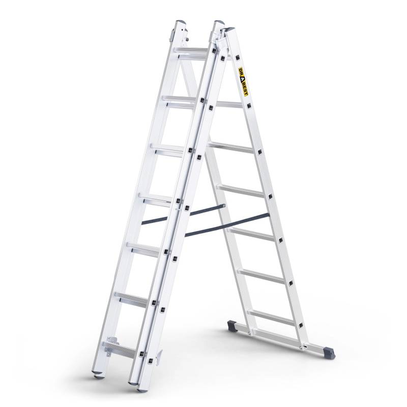 DRABEST Vielzweckleiter 3 x 7 Sprossen Aluminium von DRABEST